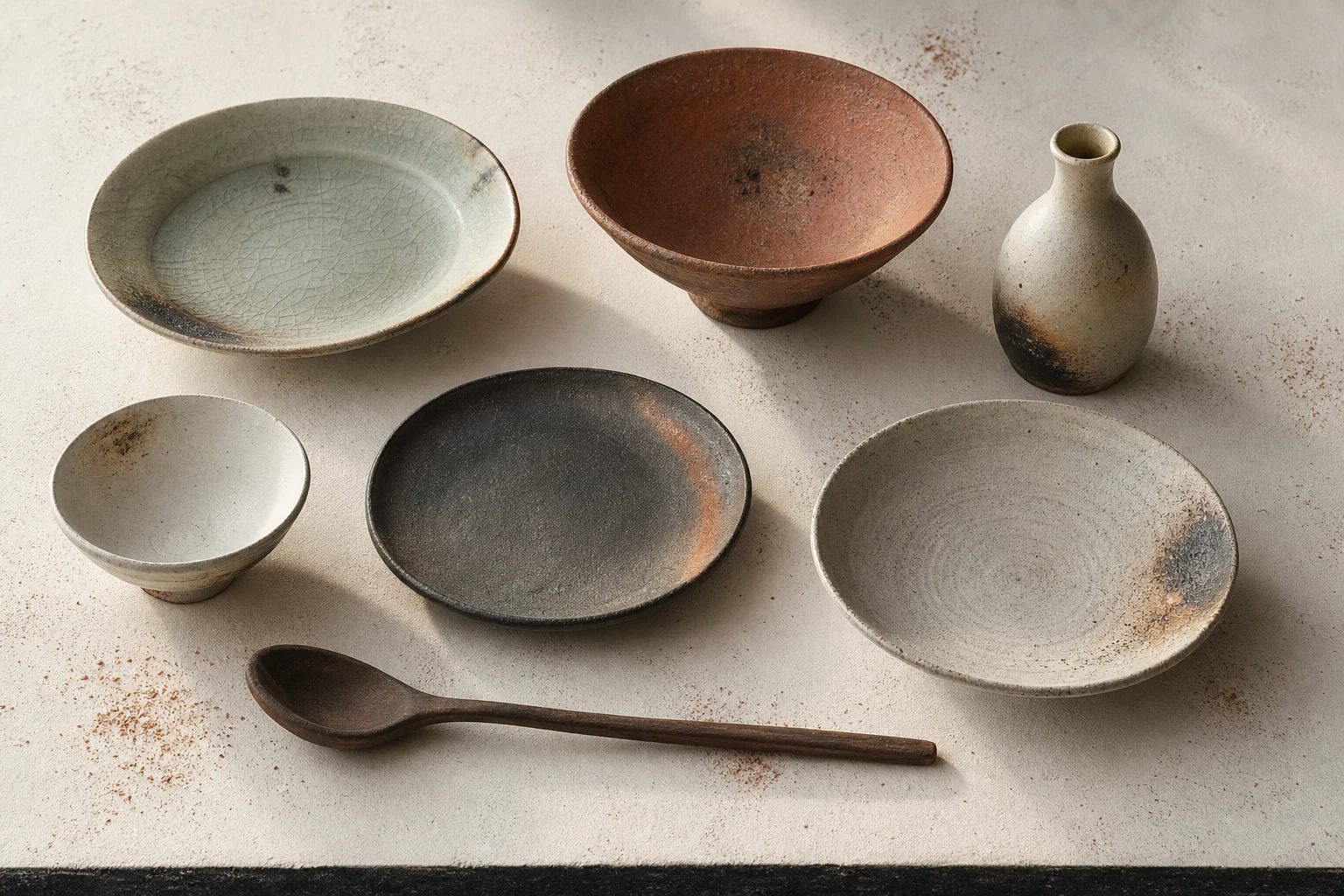 The handmade tableware system designed for the Kiln House concept