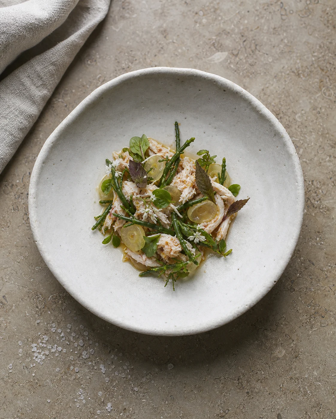A coastal dish created for the fictional Saltmere restaurant concept